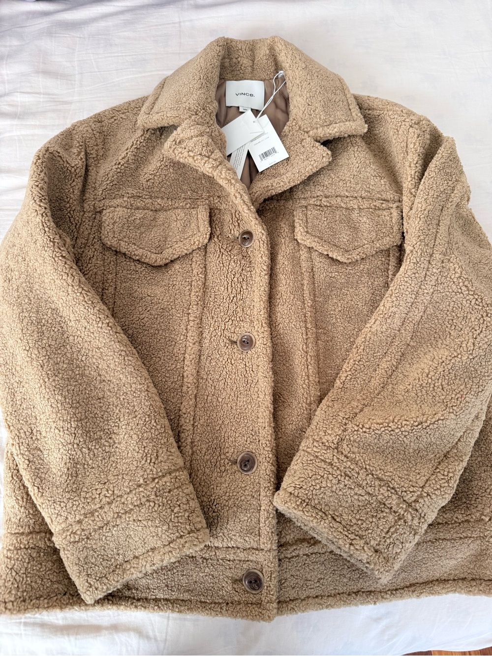 Vince Tan Teddy Jacket - Picture 1 of 1